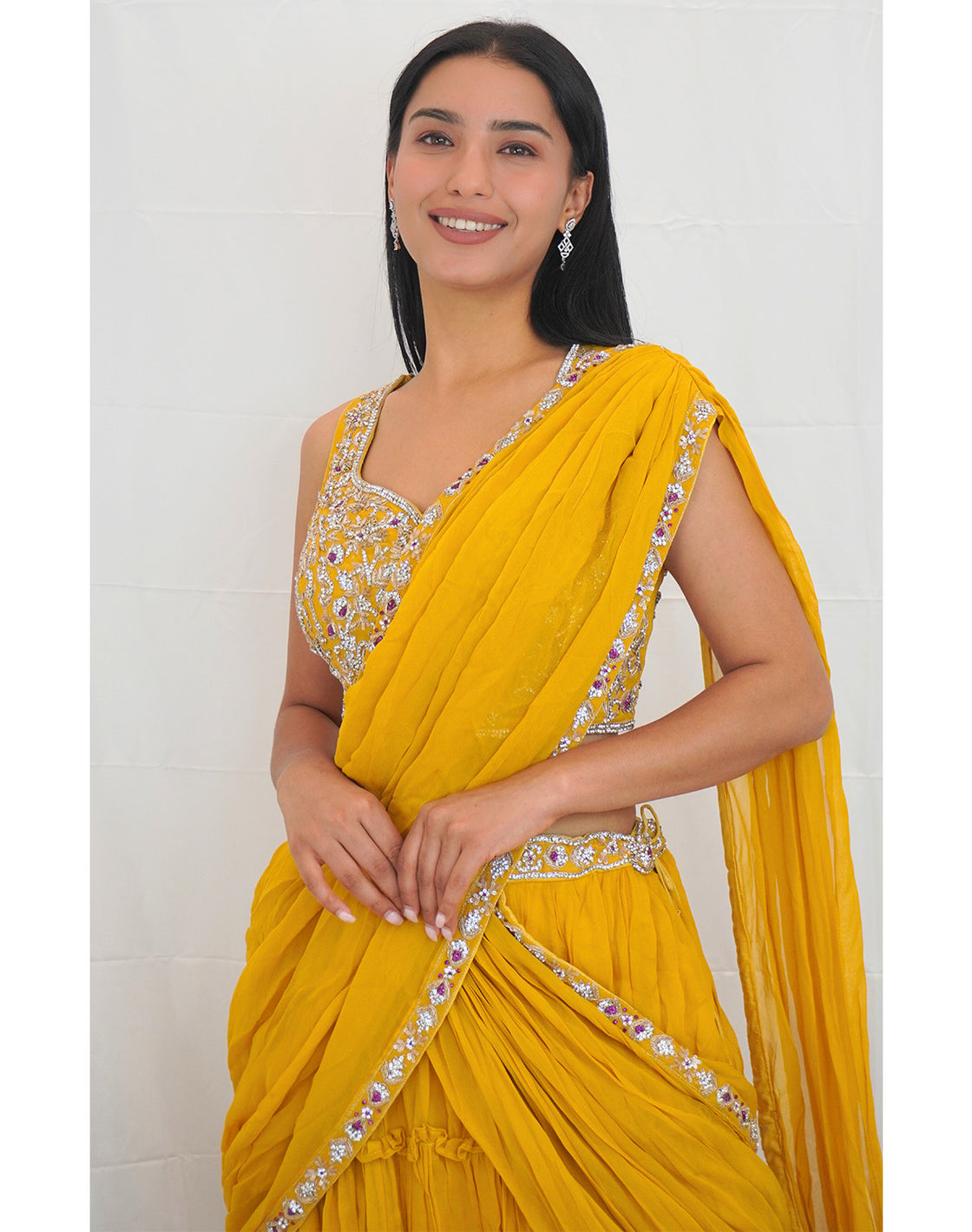 Indo Western Lehenga Yellow