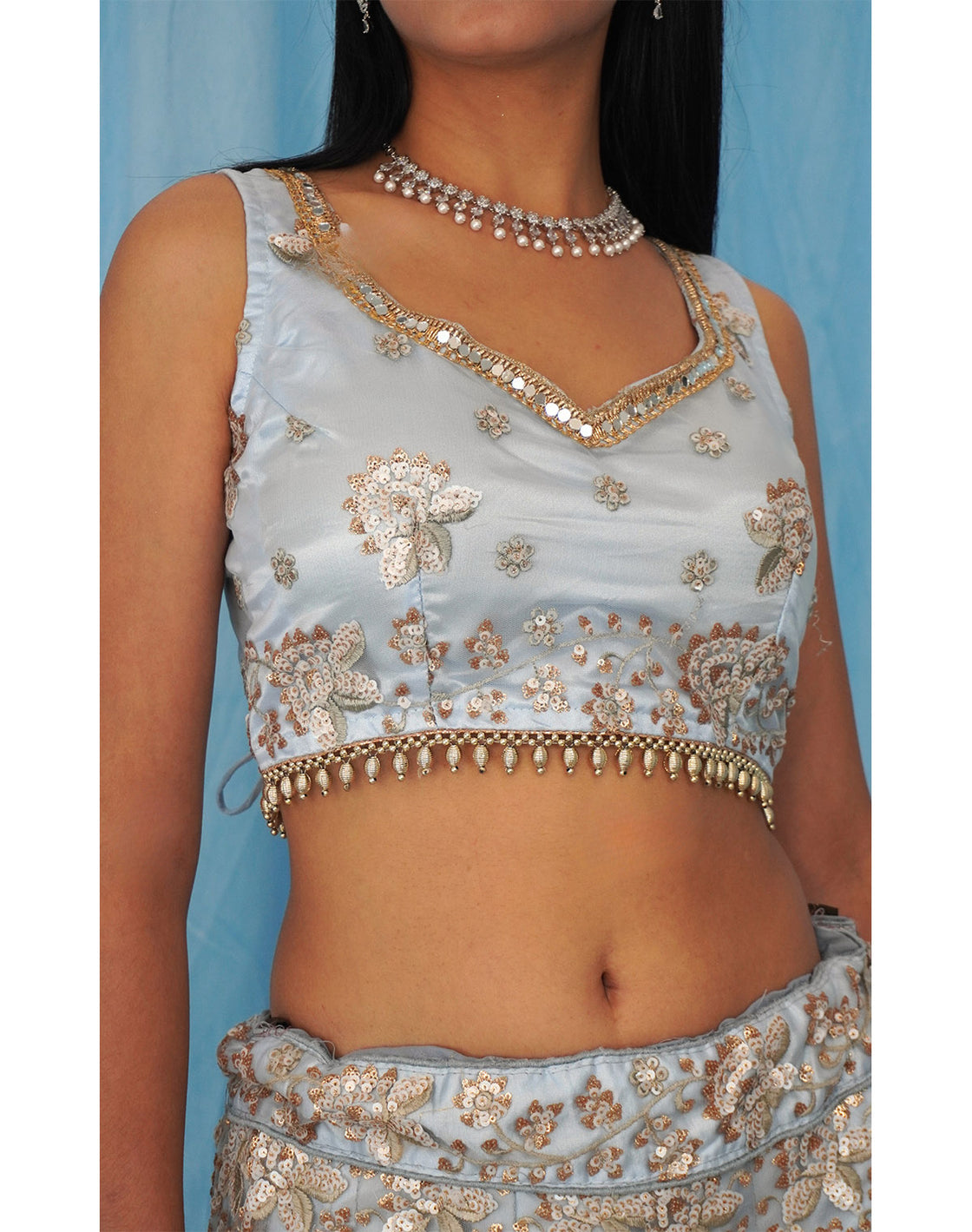 Light Blue Handwork Lehenga